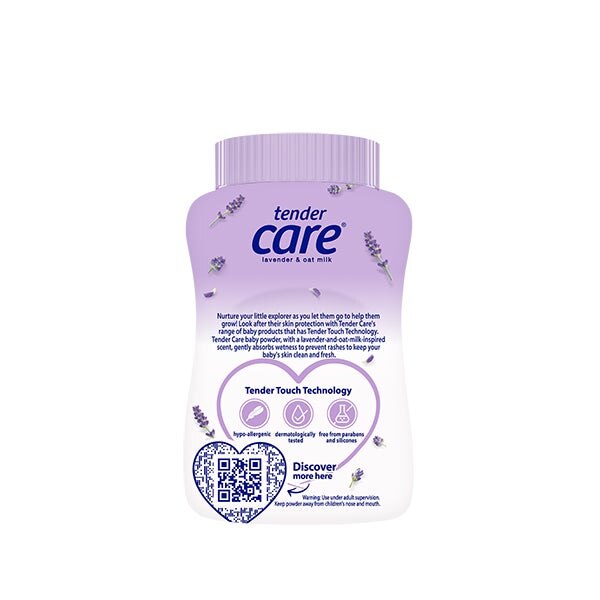 Lavender and oat milk baby powder 50g back